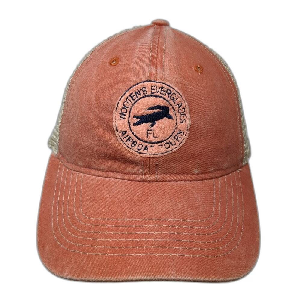 Salt Creek Trucker Hat Orange One Size Mesh Back Snapback Airboat Tours Florida